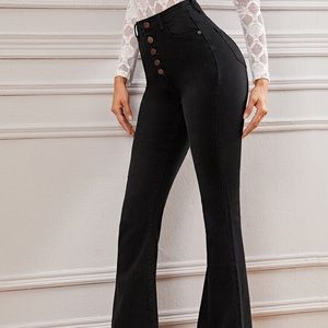 Dark charcoal, high waisted, bell bottom pants